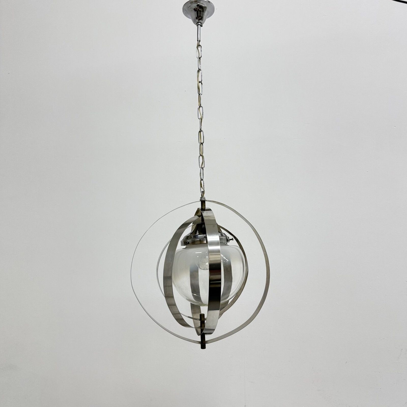 Mid-Century glazen bol hanglamp, Space Age design, jaren 1970, Italië photo vinterior