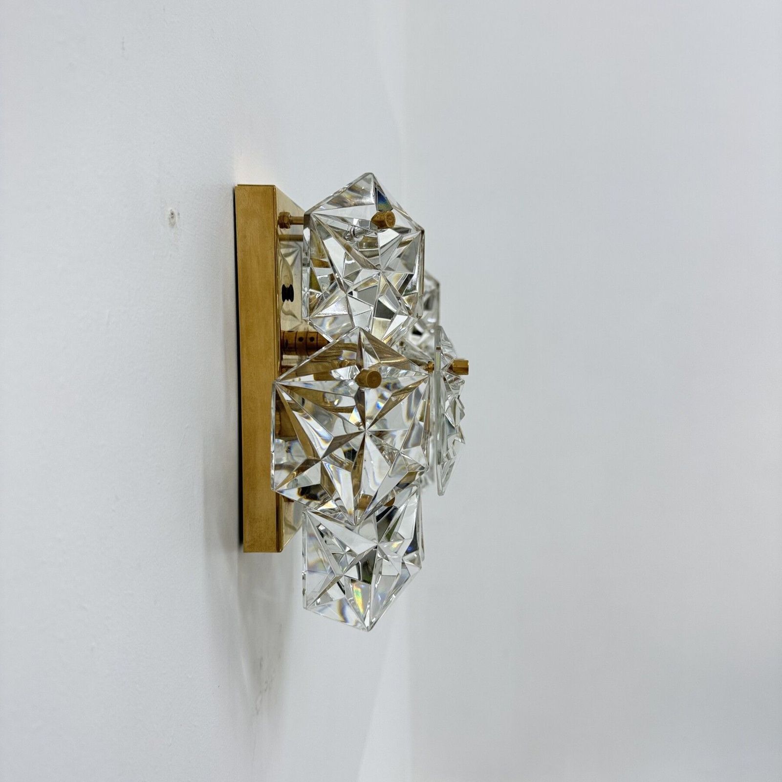 Mid Century Pair Of Crystal Sconce By Kinkeldey , Germany , 1970s photo vinterior