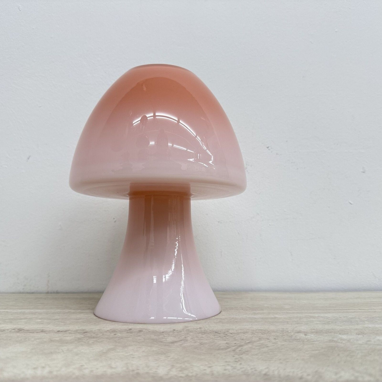 Peil & Putzer roze glazen paddenstoellamp, jaren 1970