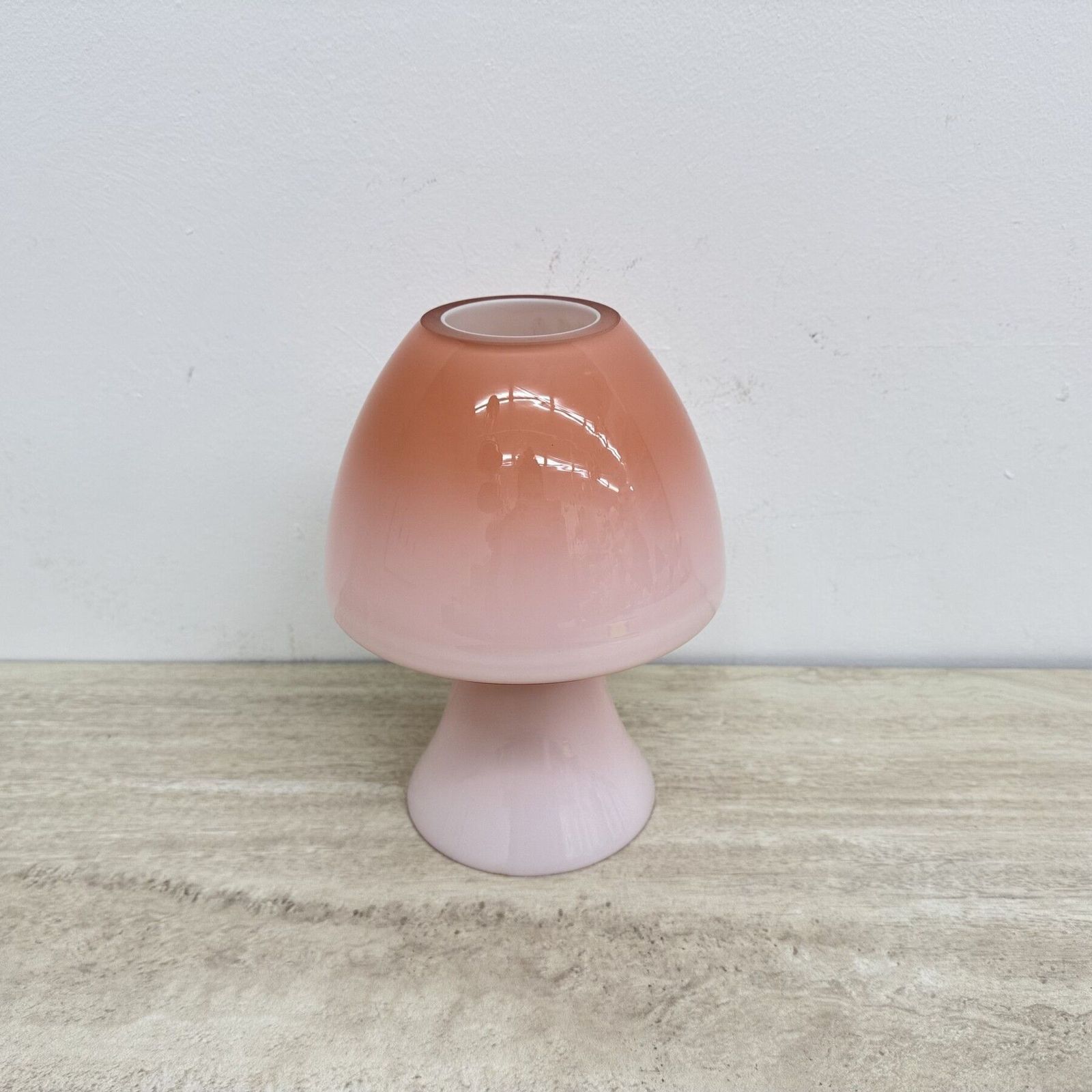 Peil & Putzer roze glazen paddenstoellamp, jaren 1970 photo vintage