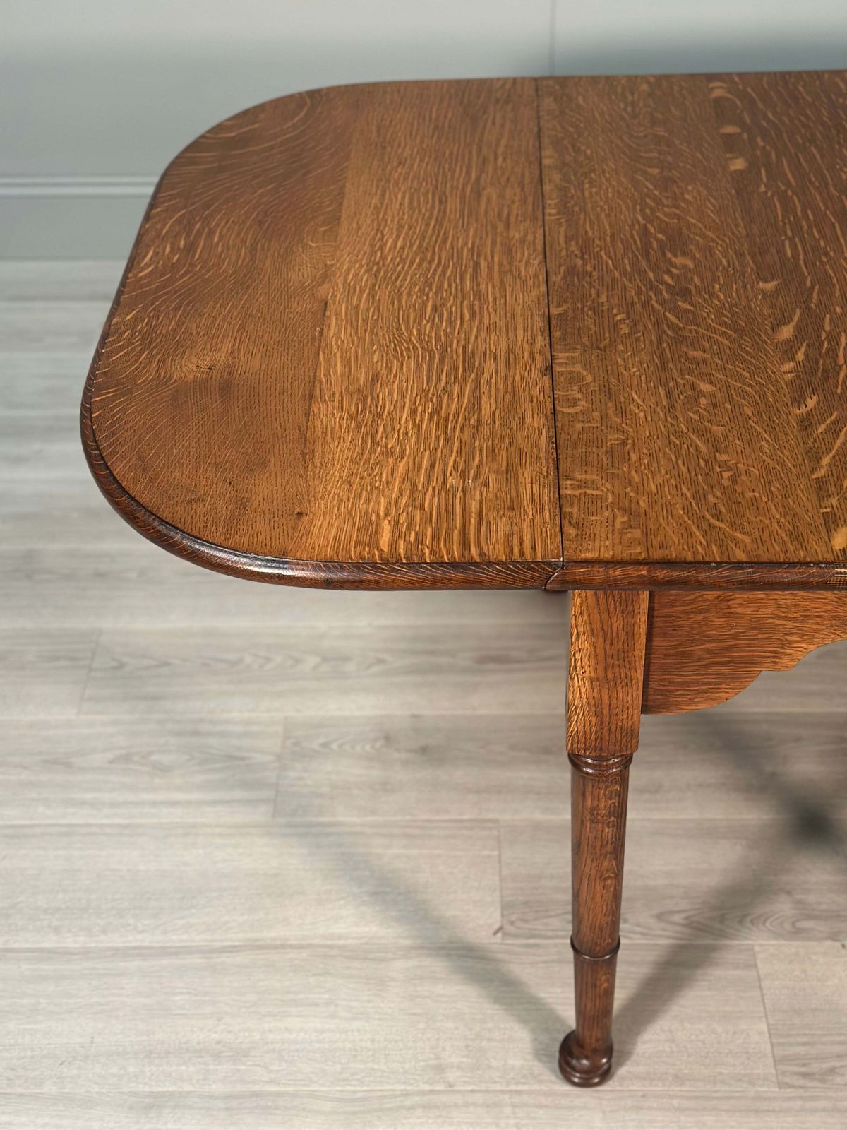 Antique Oak Drop Leaf Dining Table photo vintage