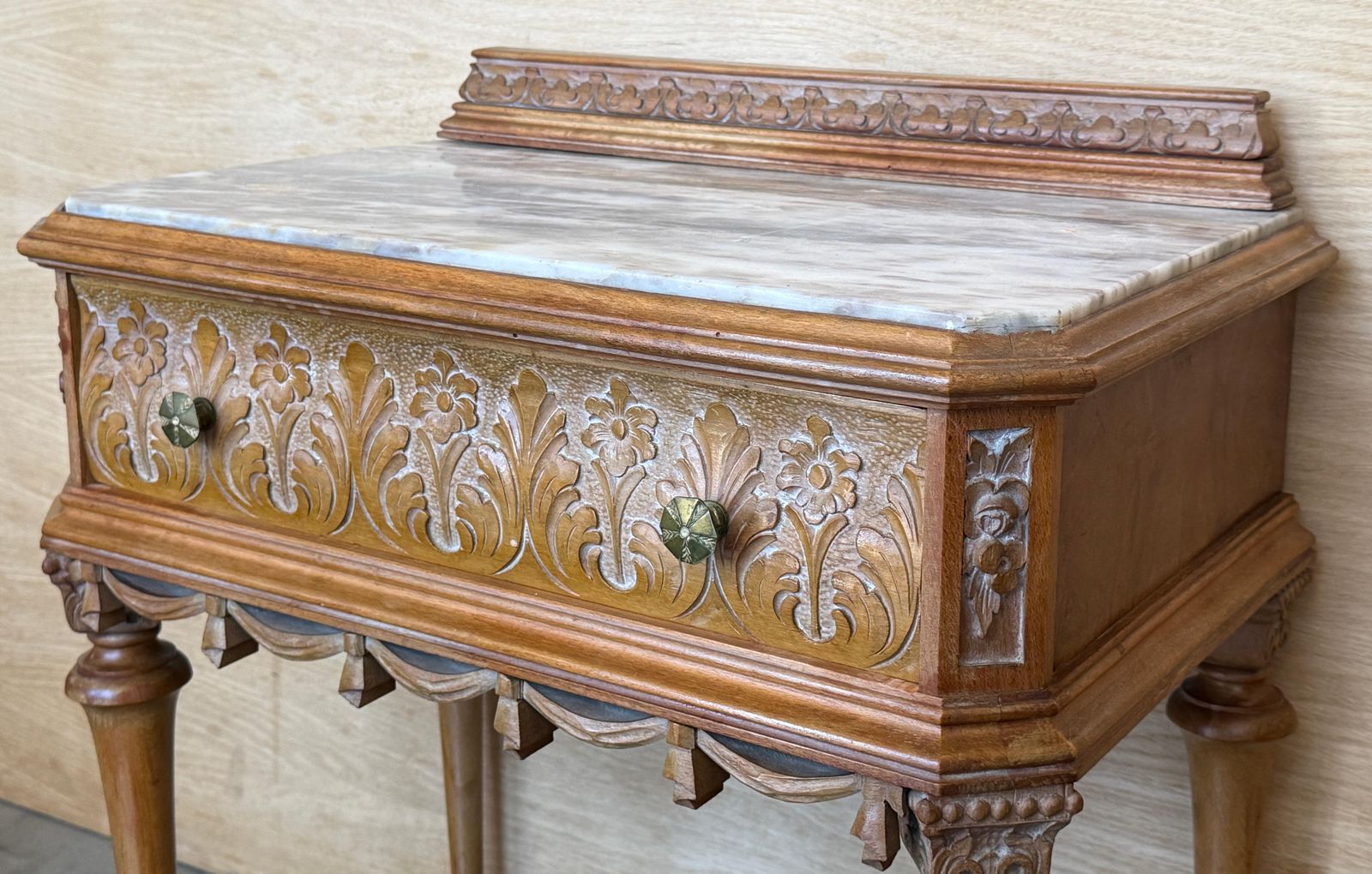 Pair Of Classical Style Console Tables / Side Tables With Marble Tops photo vinterior
