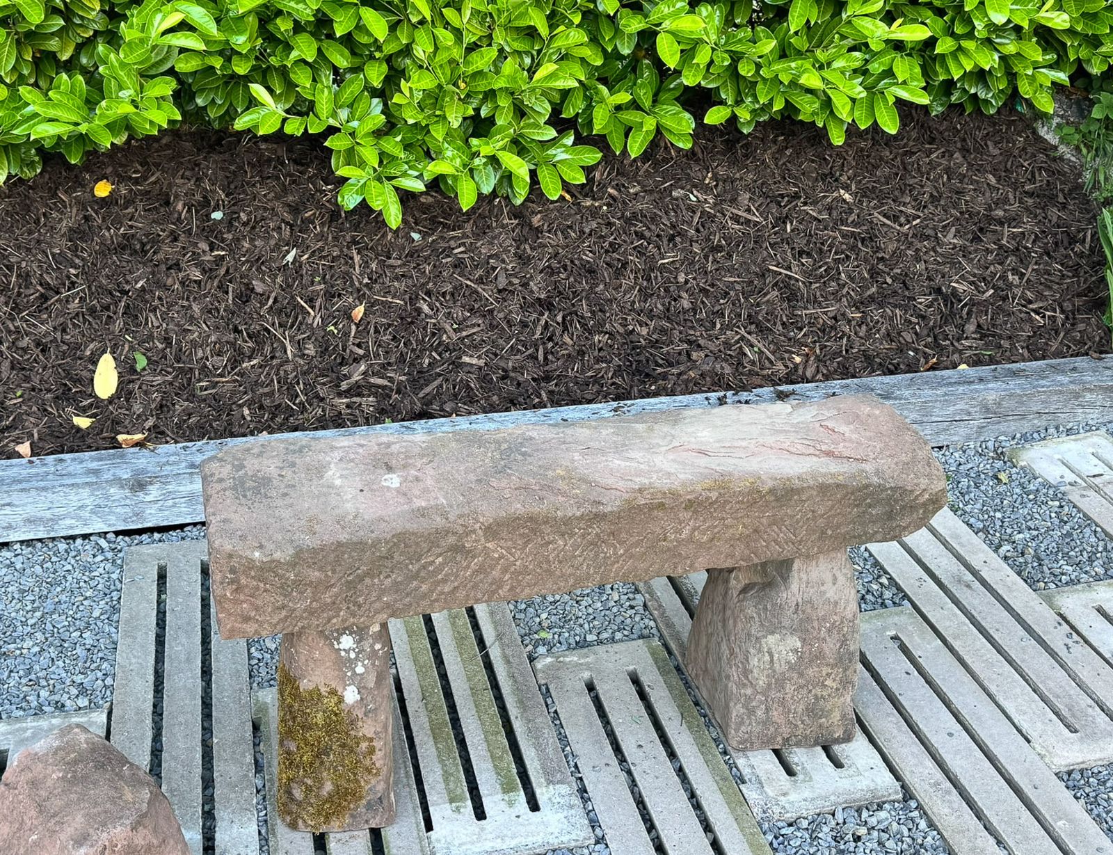 Garden Furniture Large Reclaimed Red Sandstone Garden Bench Seat, Circa 1860 photo