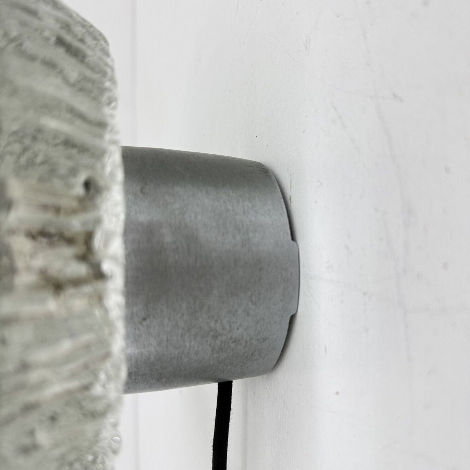 photo vinterior Thick Structured Ice Glass Wall Light Flush Mount By Peill & Putzler , 1970s