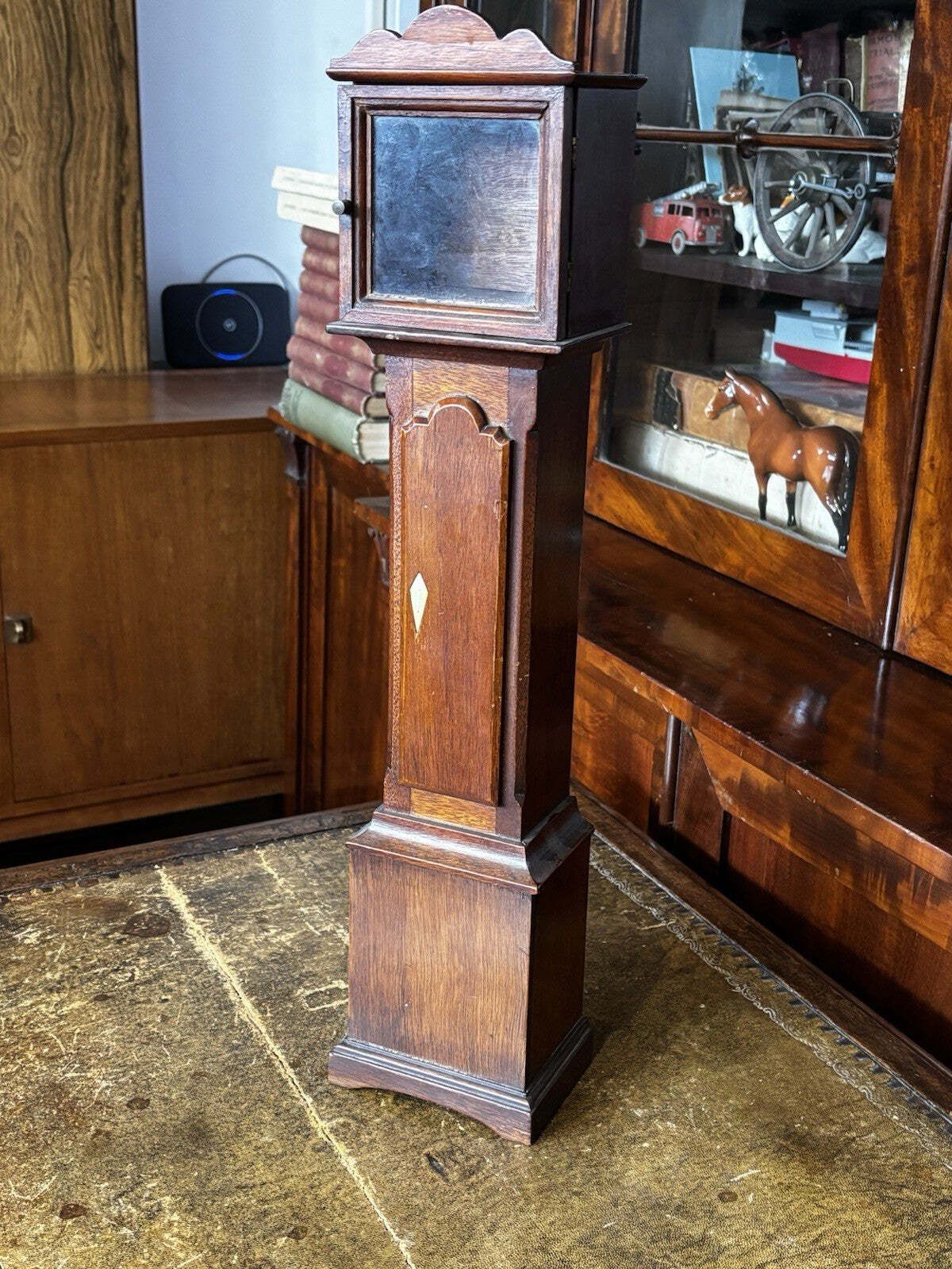 Pocket Watch Holder. Miniature Mahogany Longcase. photo buy