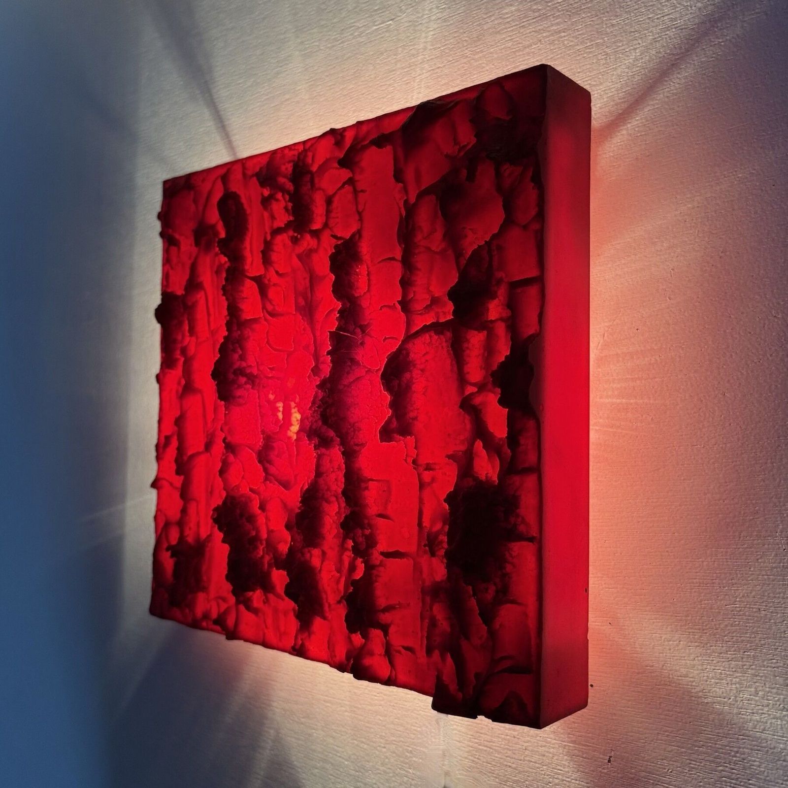 Mid-Century Uwe Mersch Design rode sculpturale wandlamp, jaren 1970 photo 482.0