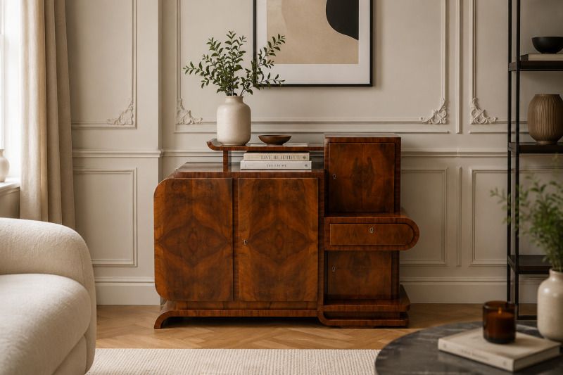 Unique Art Deco Chest Of Drawers, Poland, Circa 1930. photo furniture