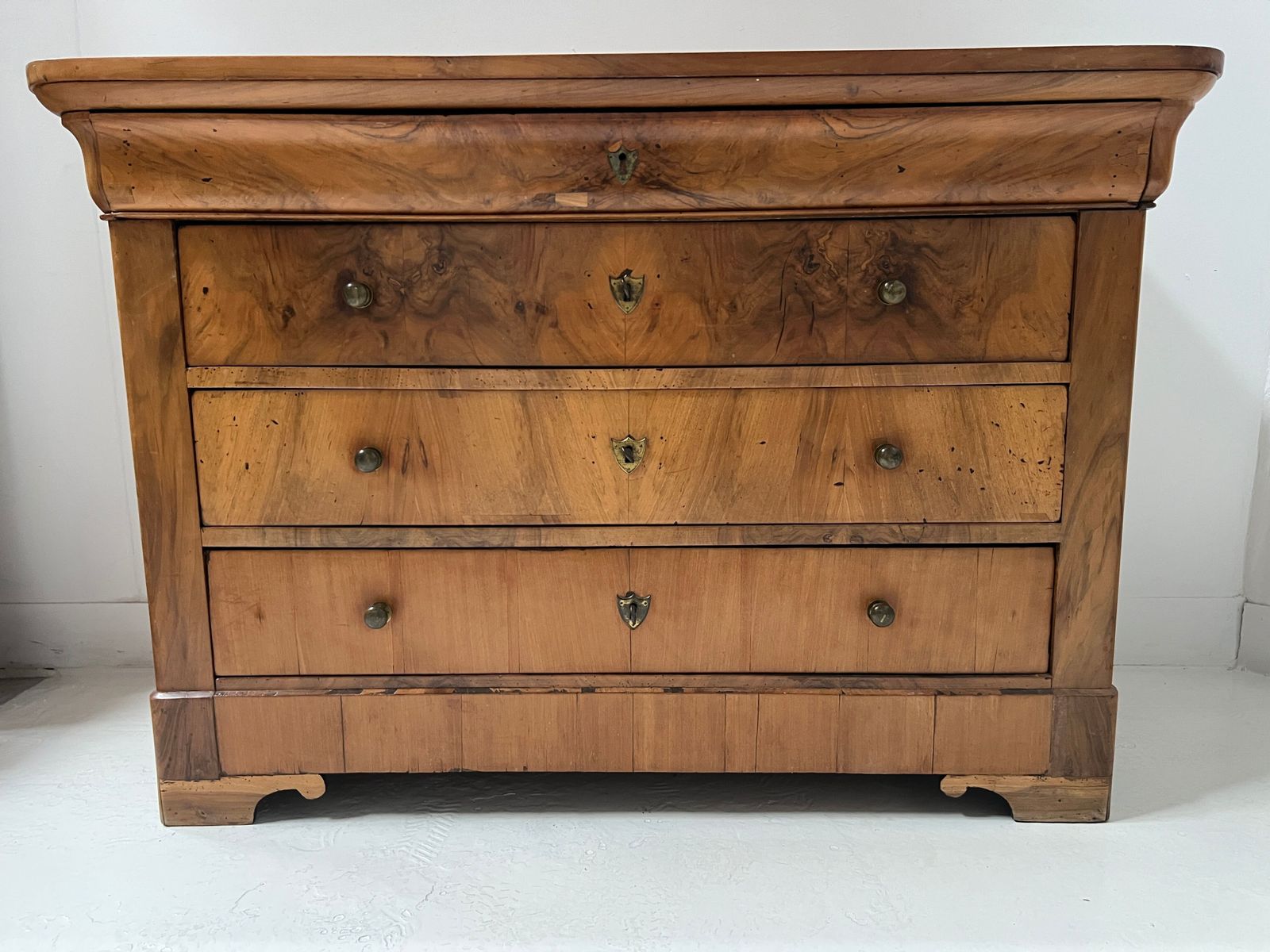 Louis Philippe Chest Of Drawers In Solid Cherry Wood, 19th Century. photo furniture