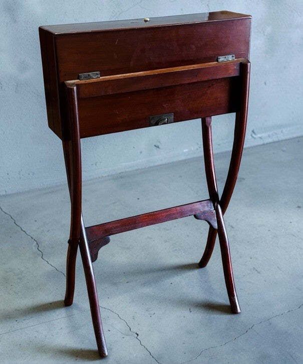 English Victorian Folding Campaign Desk With Fitted Interior. photo furniture