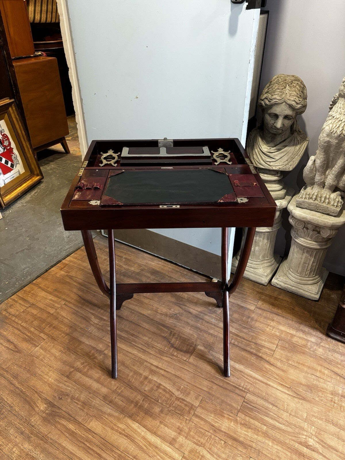 English Victorian Folding Campaign Desk With Fitted Interior. photo Furniture