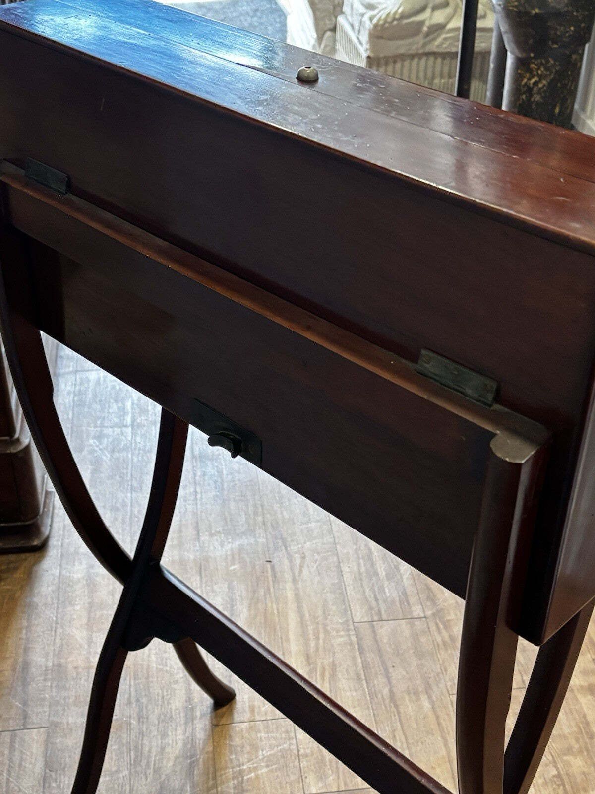 photo buy English Victorian Folding Campaign Desk With Fitted Interior.