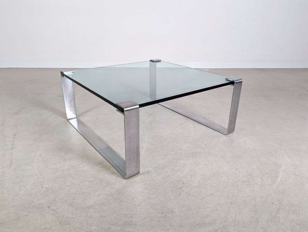 Peter Draenert Classic Coffee Table 1022 Square Glass Table photo vinterior
