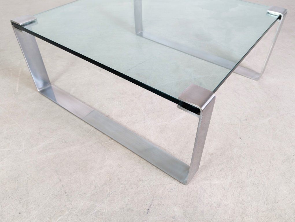 Peter Draenert Classic Coffee Table 1022 Square Glass Table photo vintage