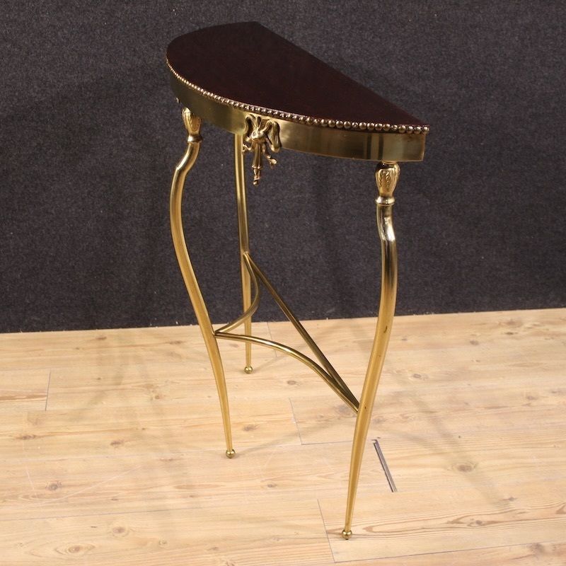 Console italienne en laiton doré, XXe siècle photo vinterior