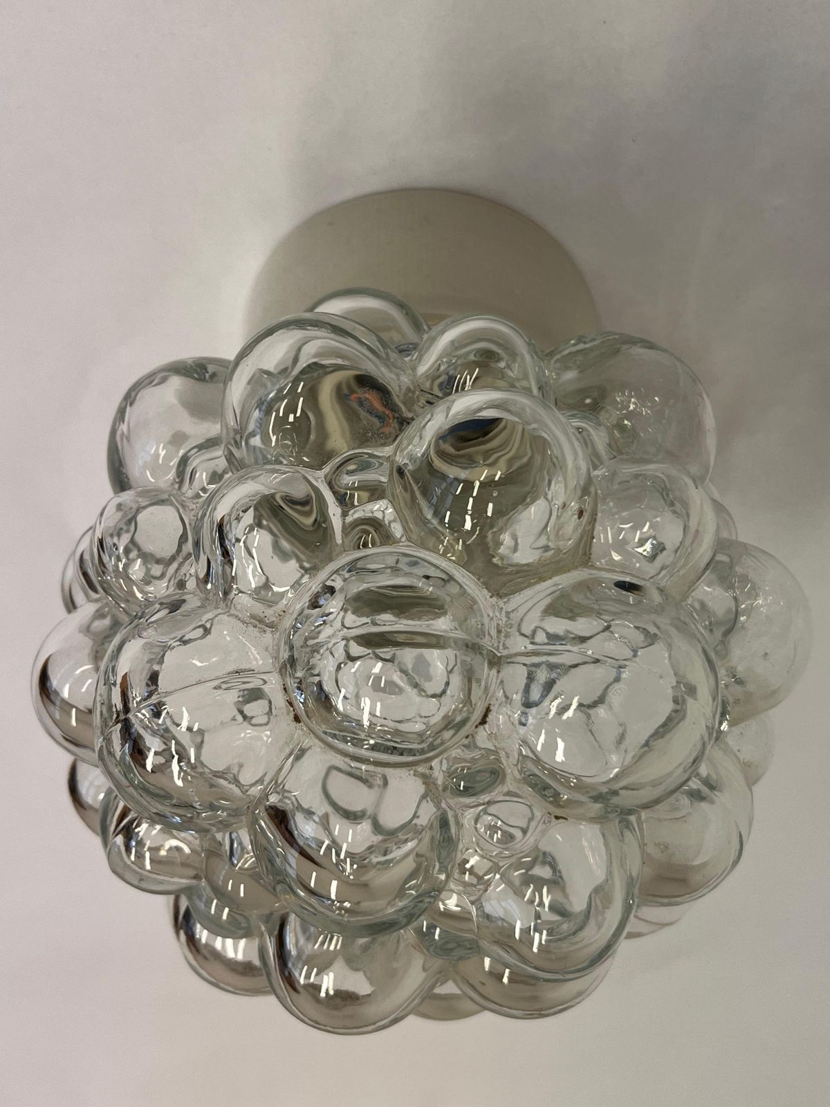 Design glazen mid-century wand- of plafondlamp, plafondlamp (flushmount), jaren 1970 photo vintage