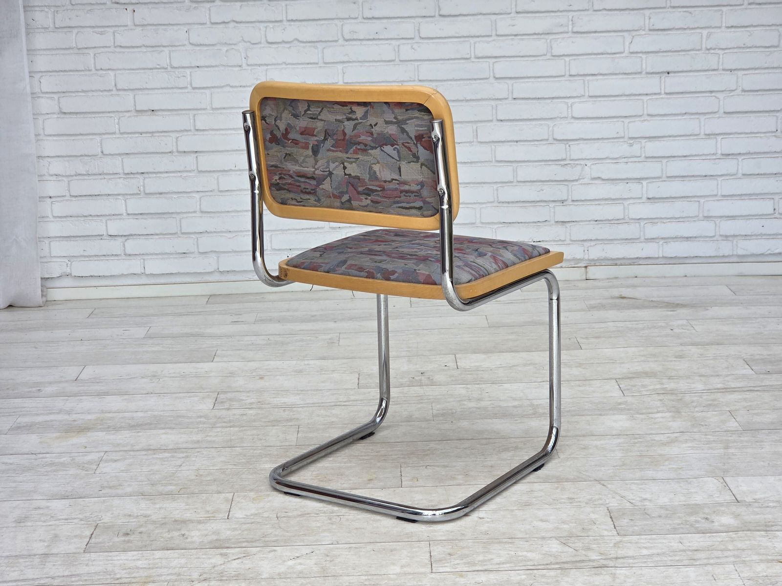 Furniture 1970s, Set Of 4 Pcs Italian Dining Chairs In Bauhaus Style. photo