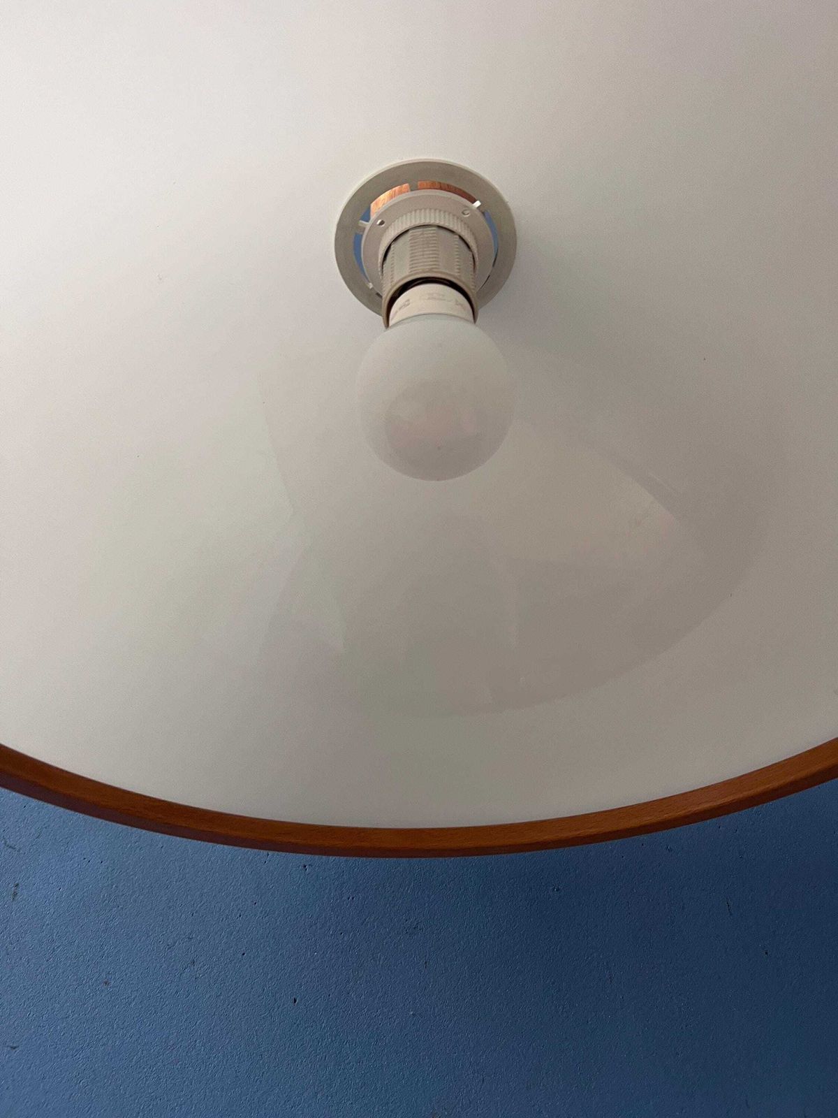 photo for sale Vintage White Wooden Steinhauer Pendant Lamp, Plexiglass Suspension Light