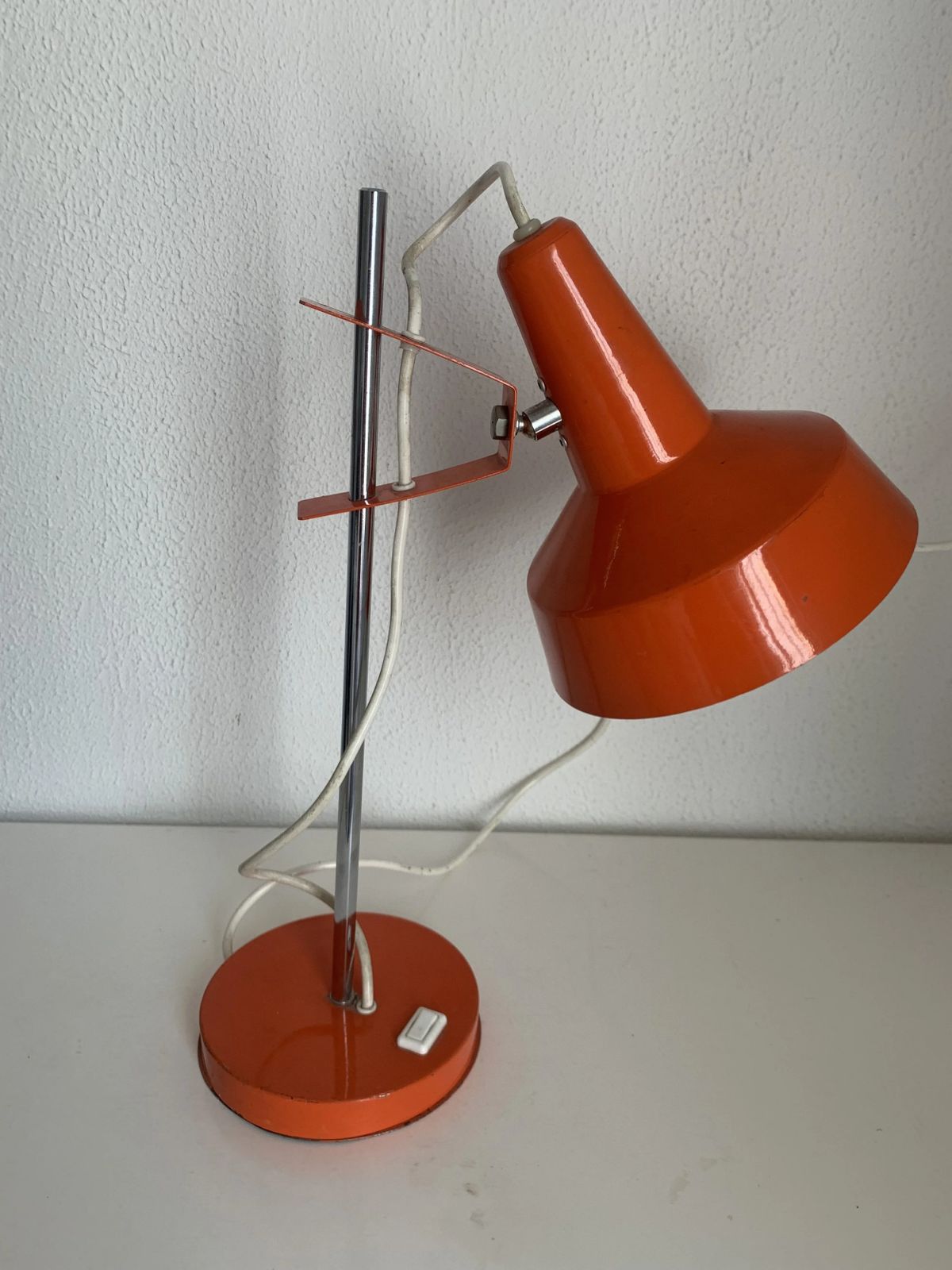 Vintage 1960s Delmas Desk Lamp, Carrot Orange   44 Cm photo furniture