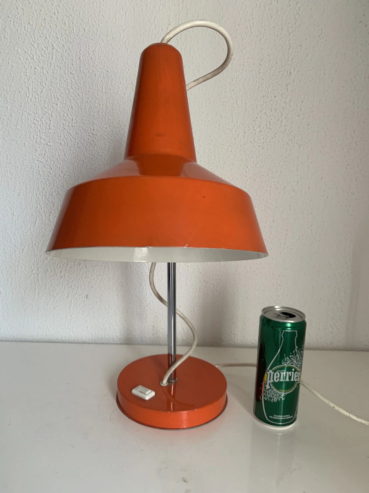 Vintage 1960s Delmas Desk Lamp, Carrot Orange   44 Cm photo Lighting