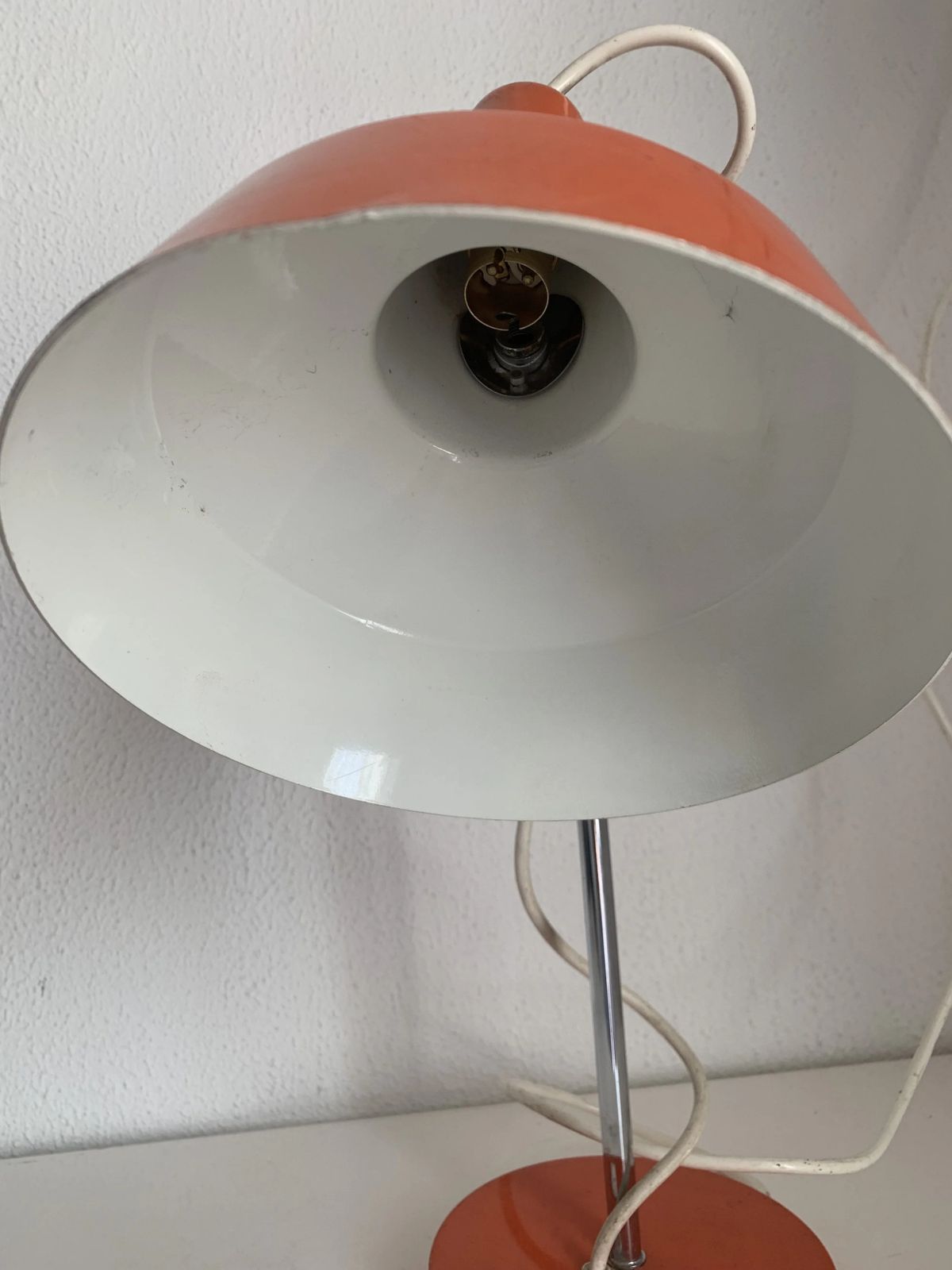 Vintage 1960s Delmas Desk Lamp, Carrot Orange   44 Cm photo buy