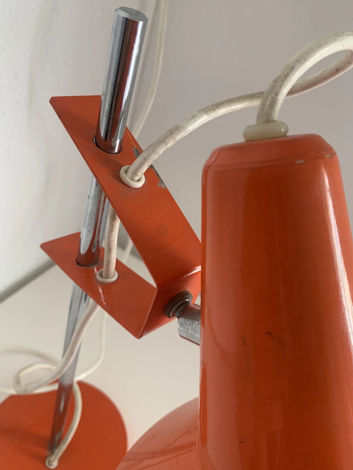Vintage 1960s Delmas Desk Lamp, Carrot Orange   44 Cm photo vintage