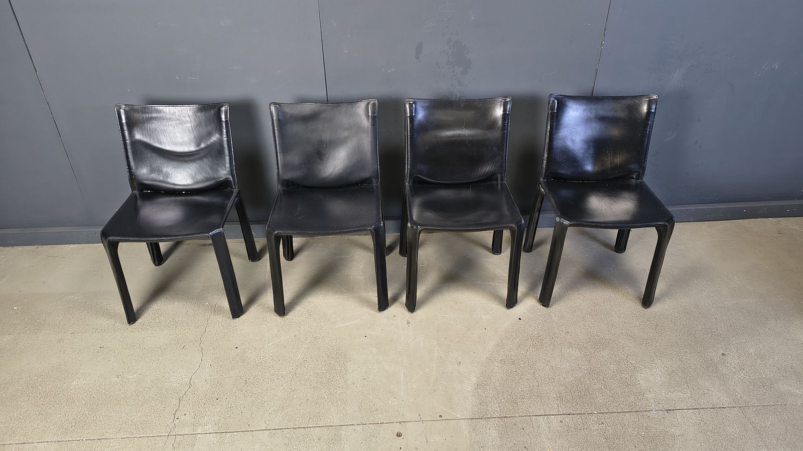Black Leather Mario Bellini Cab Dining Chairs Italy, 1970s   Set Of 4 photo furniture