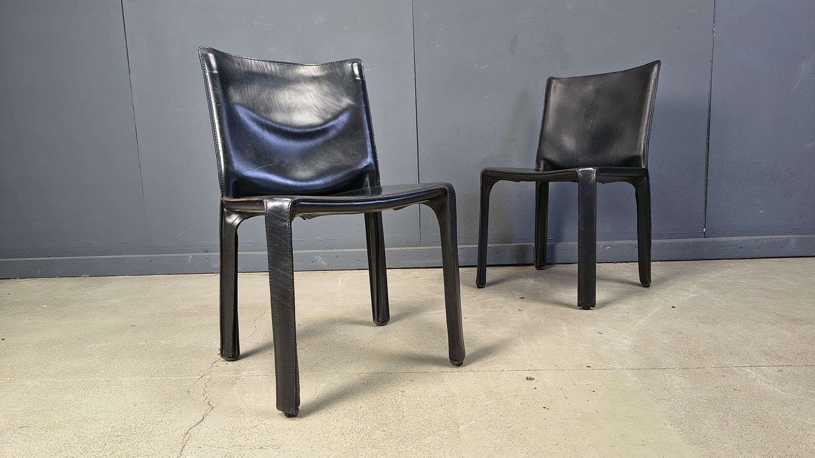 Black Leather Mario Bellini Cab Dining Chairs Italy, 1970s   Set Of 4 photo Furniture
