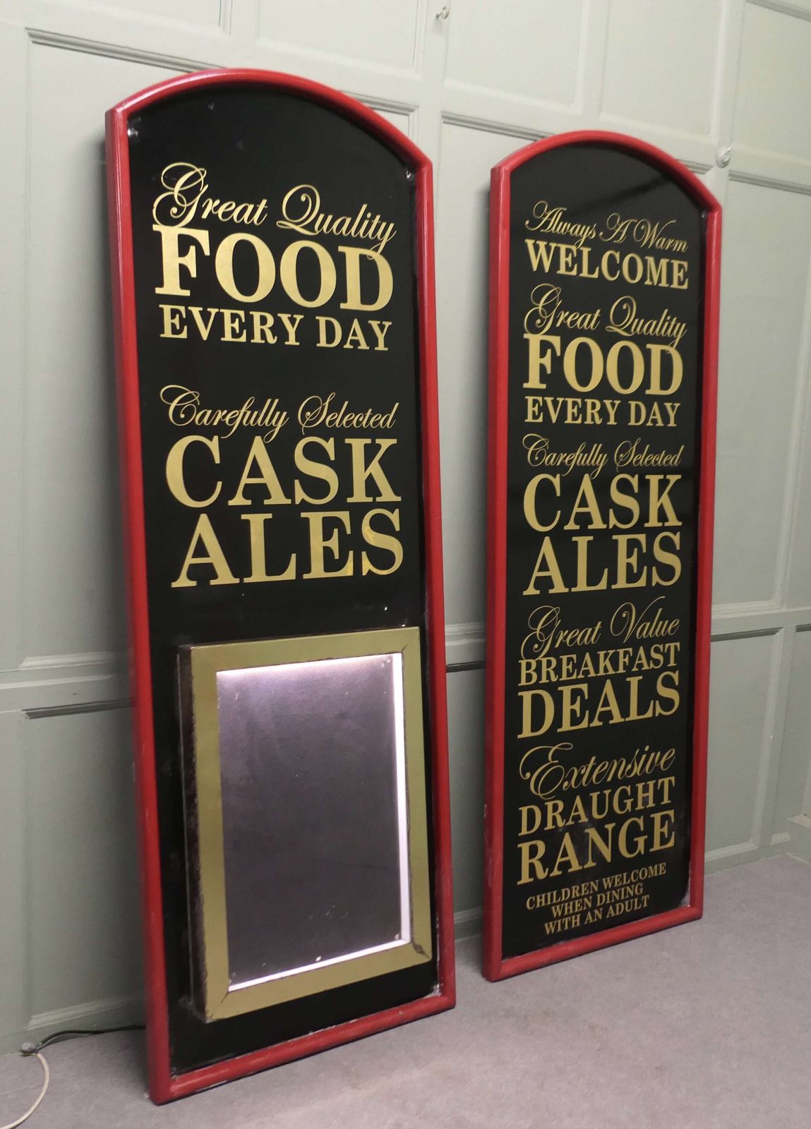 6ft Illuminated Menu Board & Restaurant Welcome Board These Are Matching Hand Painted photo furniture