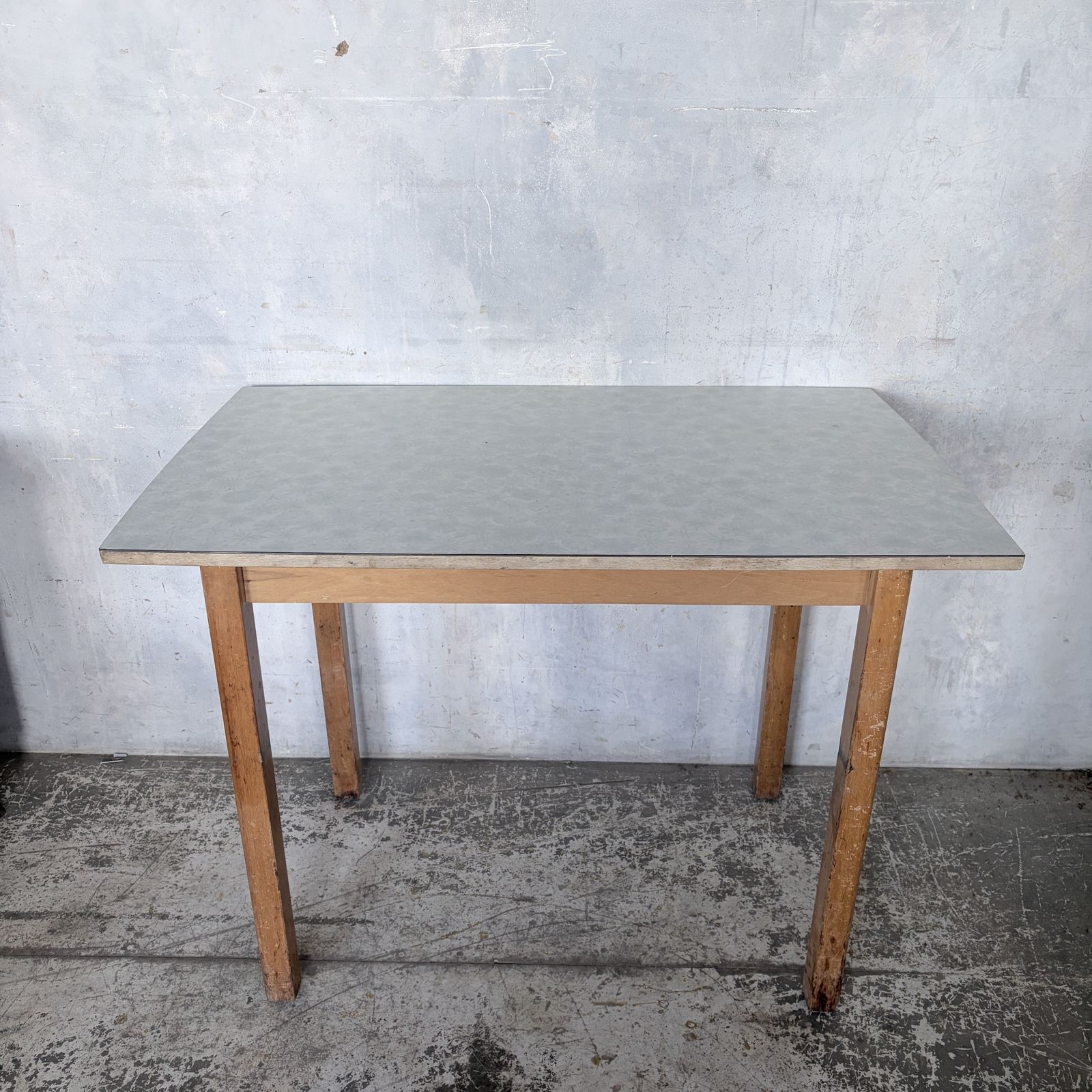Mid Century Blue Floral Formica Kitchen Table | Retro Breakfast Table photo vintage