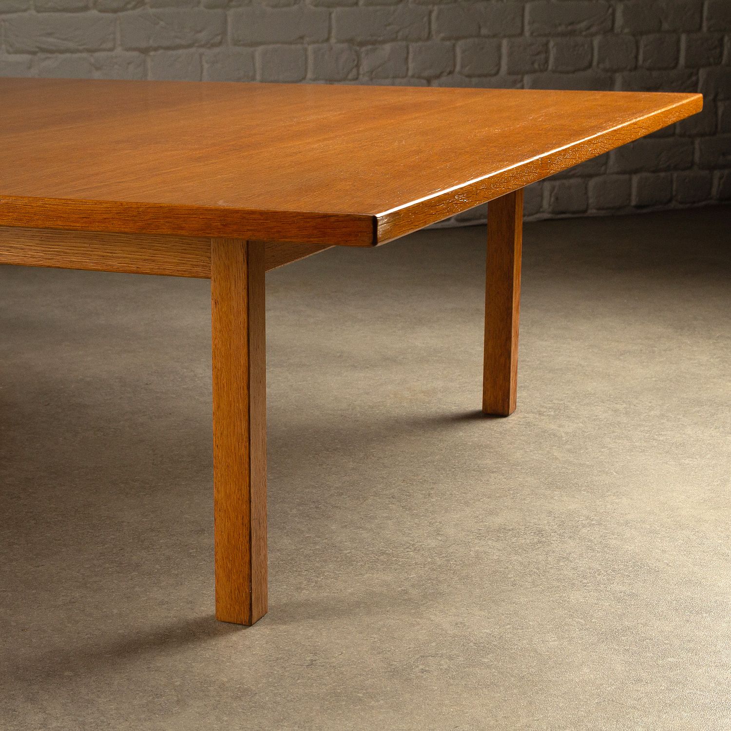 Furniture Large Oak Coffee Table By Hans Wegner, Denmark, 1960s photo