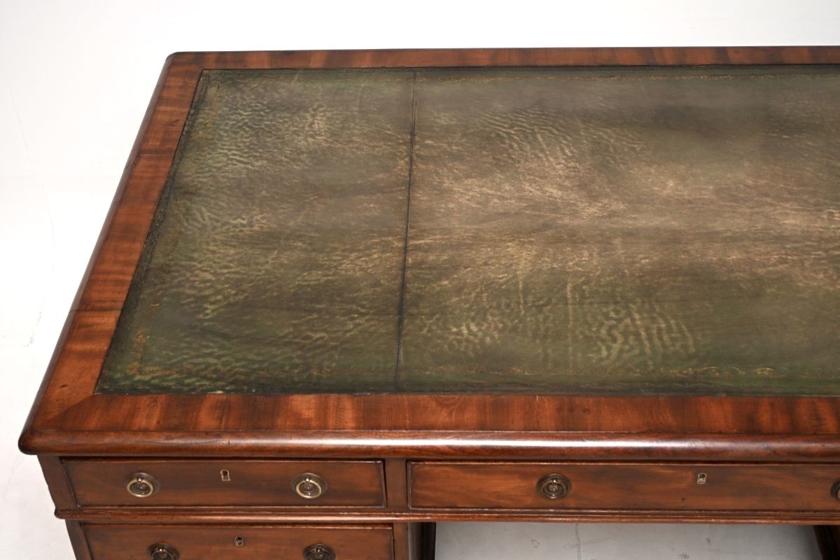 Antique Georgian Period Mahogany Leather Top Partners Desk photo 5850.0