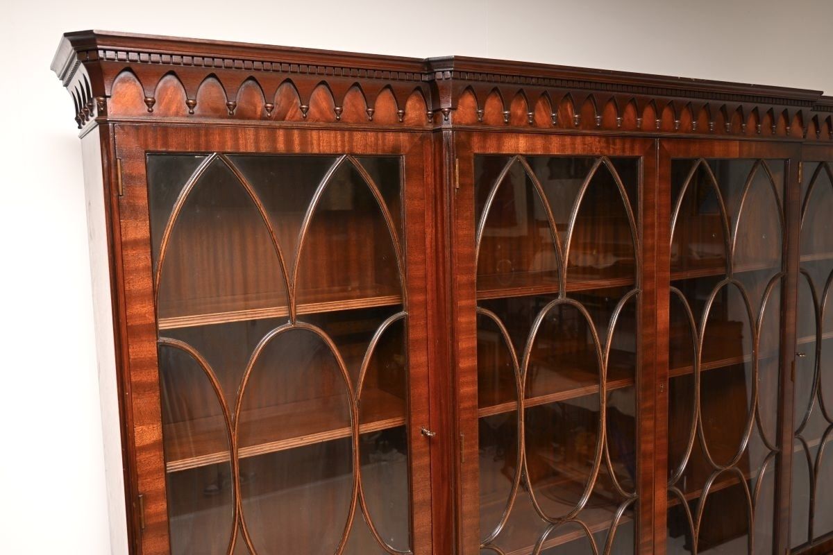 Antique Georgian Style Mahogany Breakfront Bookcase photo 2925.0