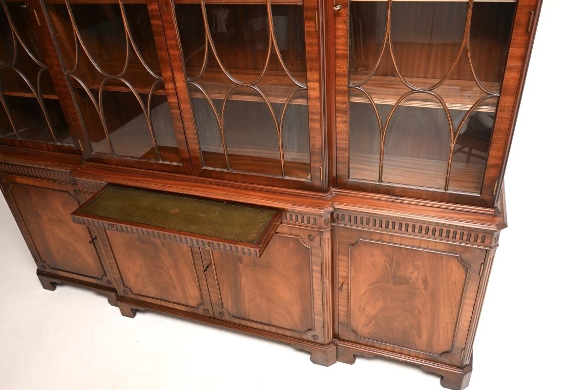 Antique Georgian Style Mahogany Breakfront Bookcase photo buy