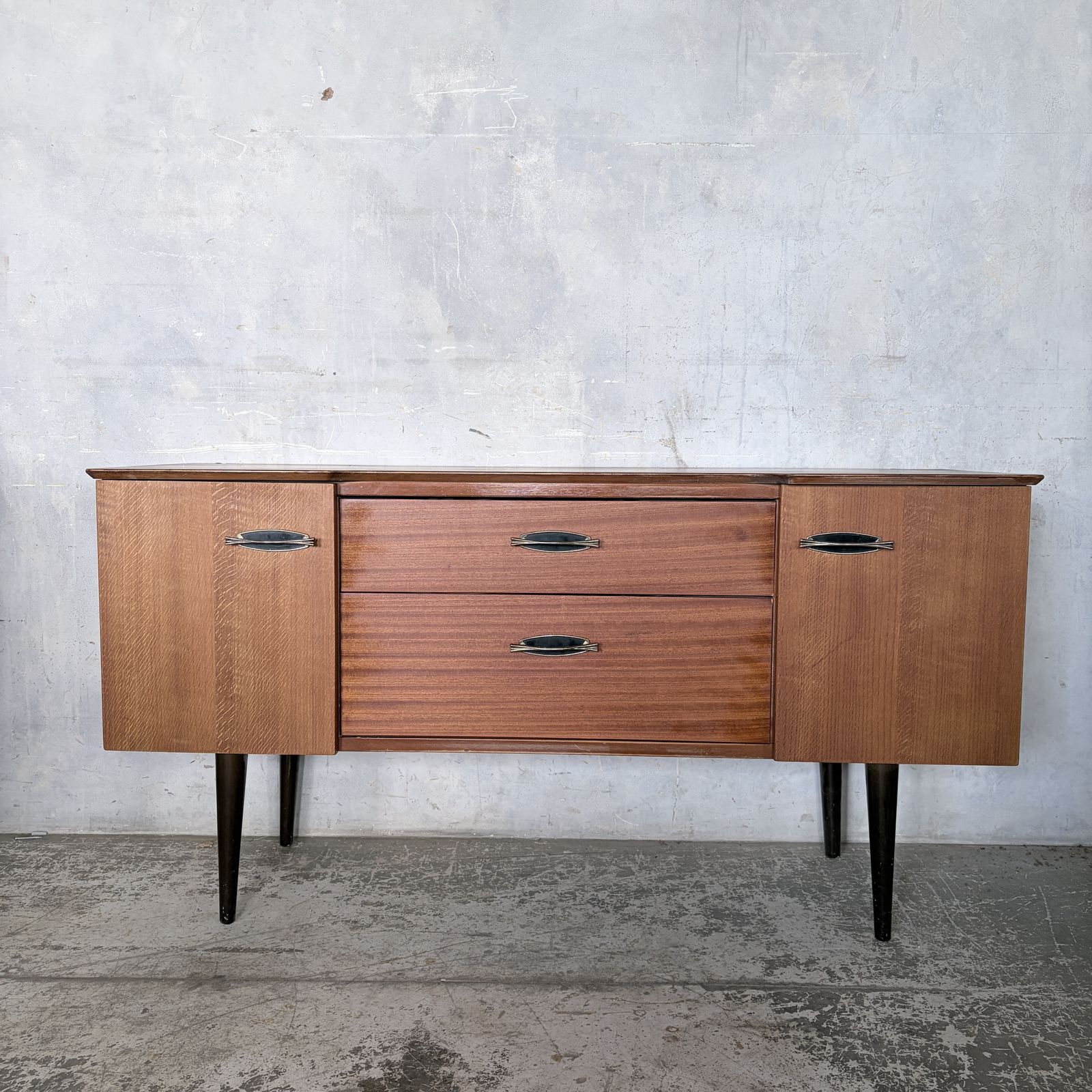 Harris Lebus Mid Century Teak & Oak Compact Sideboard photo 457.0