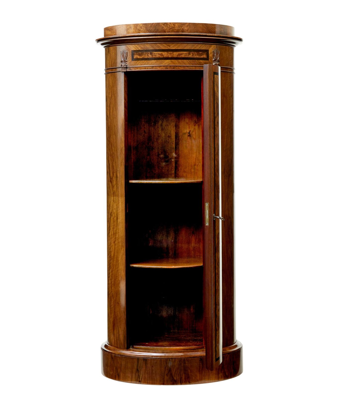 photo for sale 19th Century Burr Walnut Pedestal Cupboard
