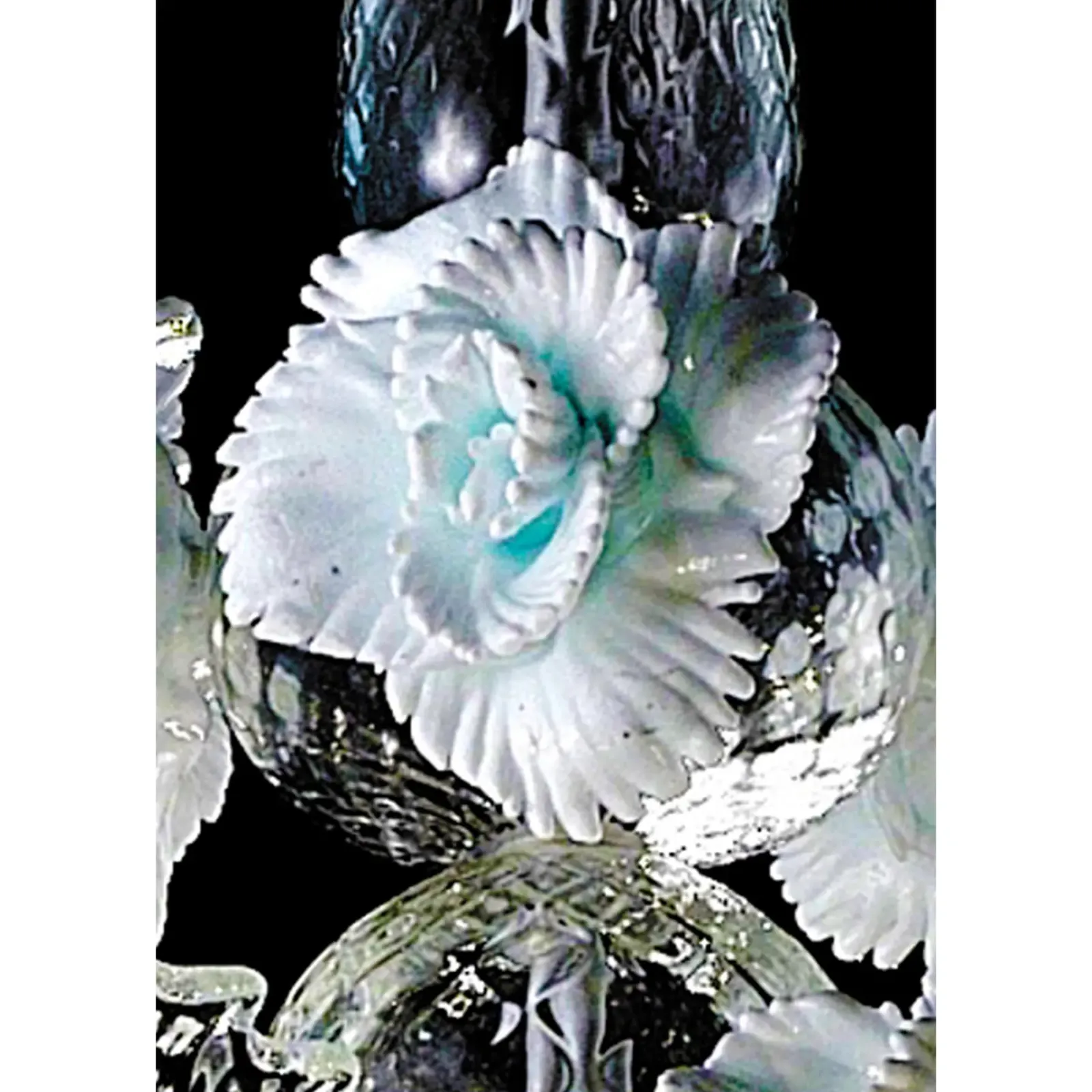Luxury Romantic Venetian Floral Murano Glass Chandelier In White & Clear photo Lighting