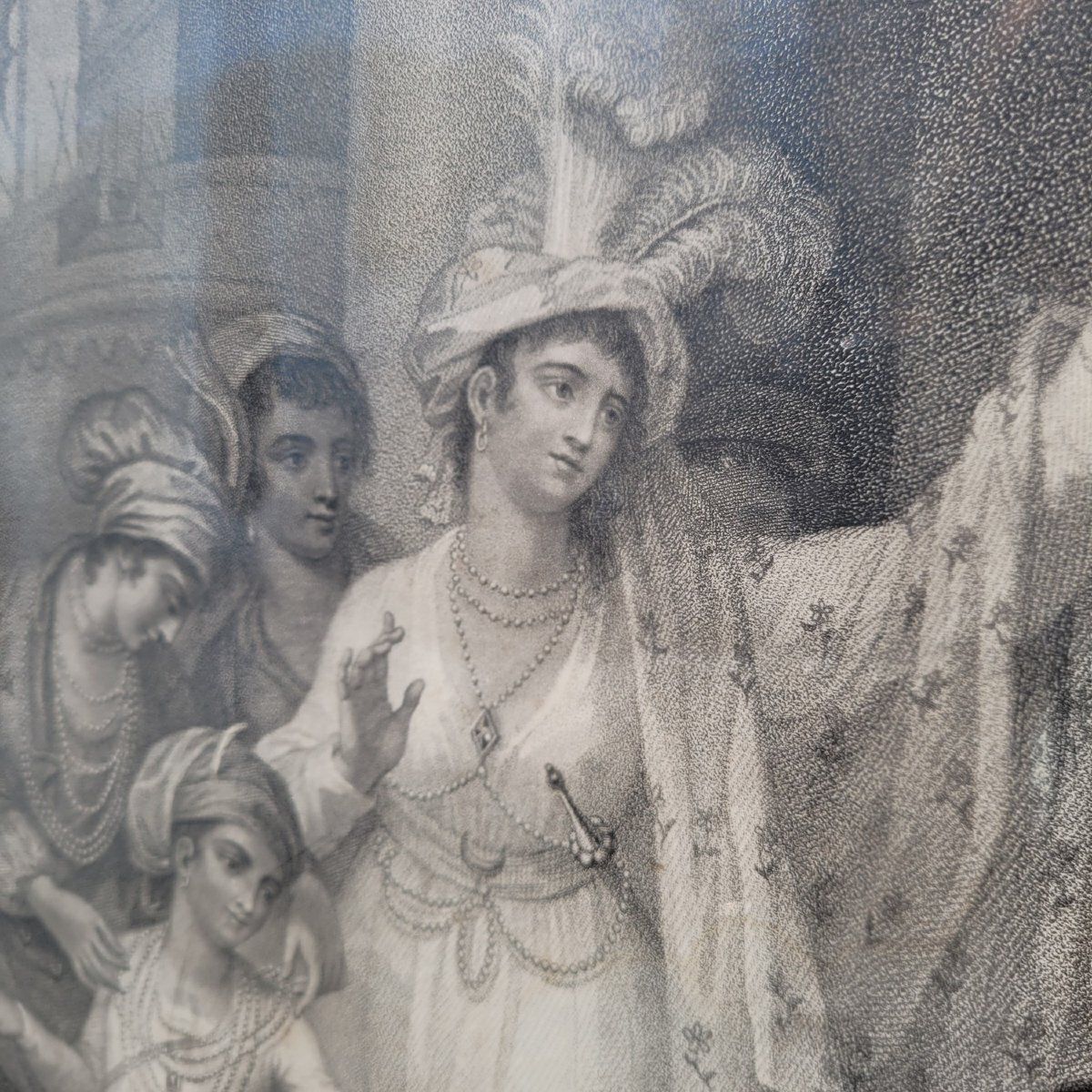 photo for sale Departure Of Tippoo's Sons From Zenana, 78 x 66 cm, grande gravure encadrée, fin du XVIIIe siècle