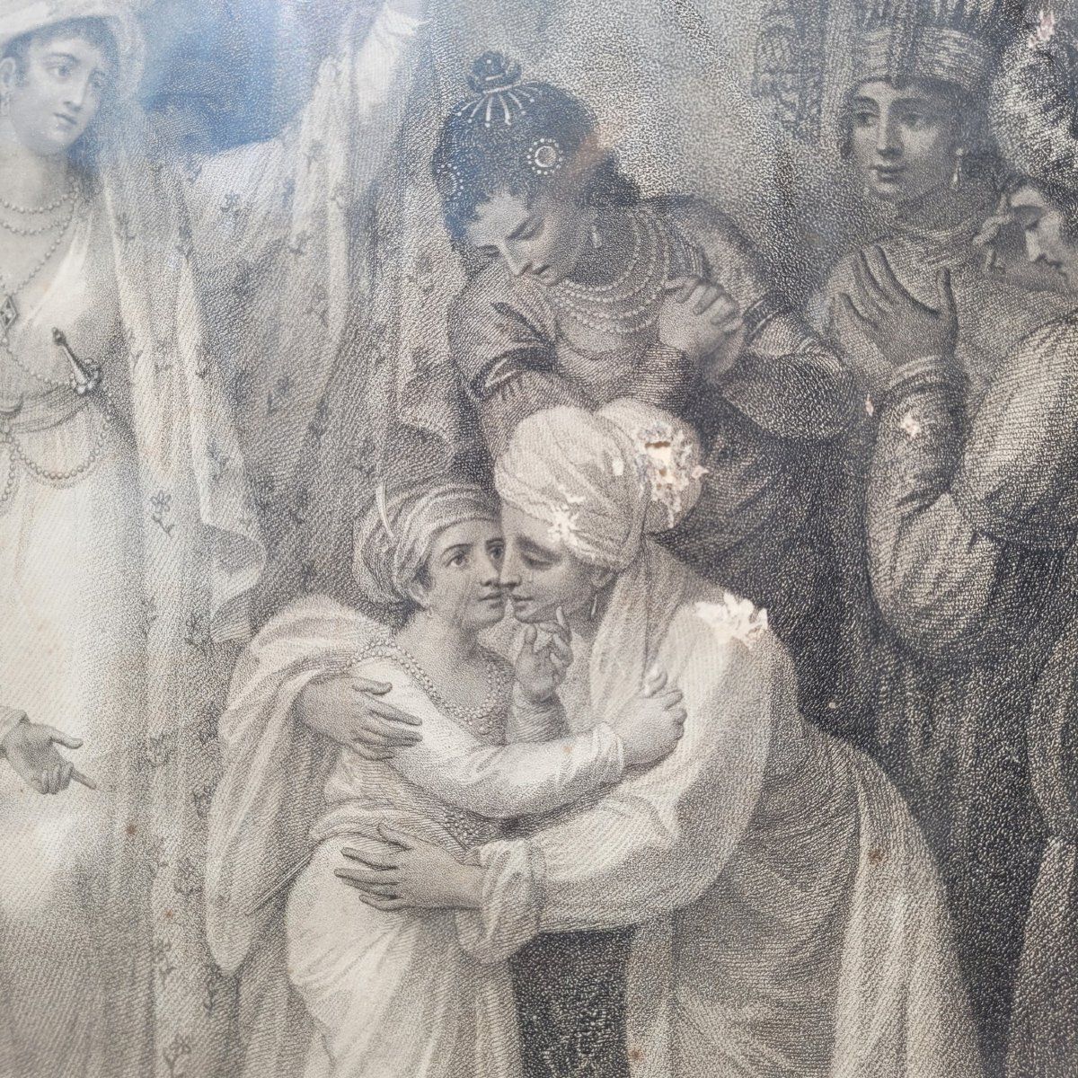 280.0 Departure Of Tippoo's Sons From Zenana, 78 x 66 cm, grande gravure encadrée, fin du XVIIIe siècle photo
