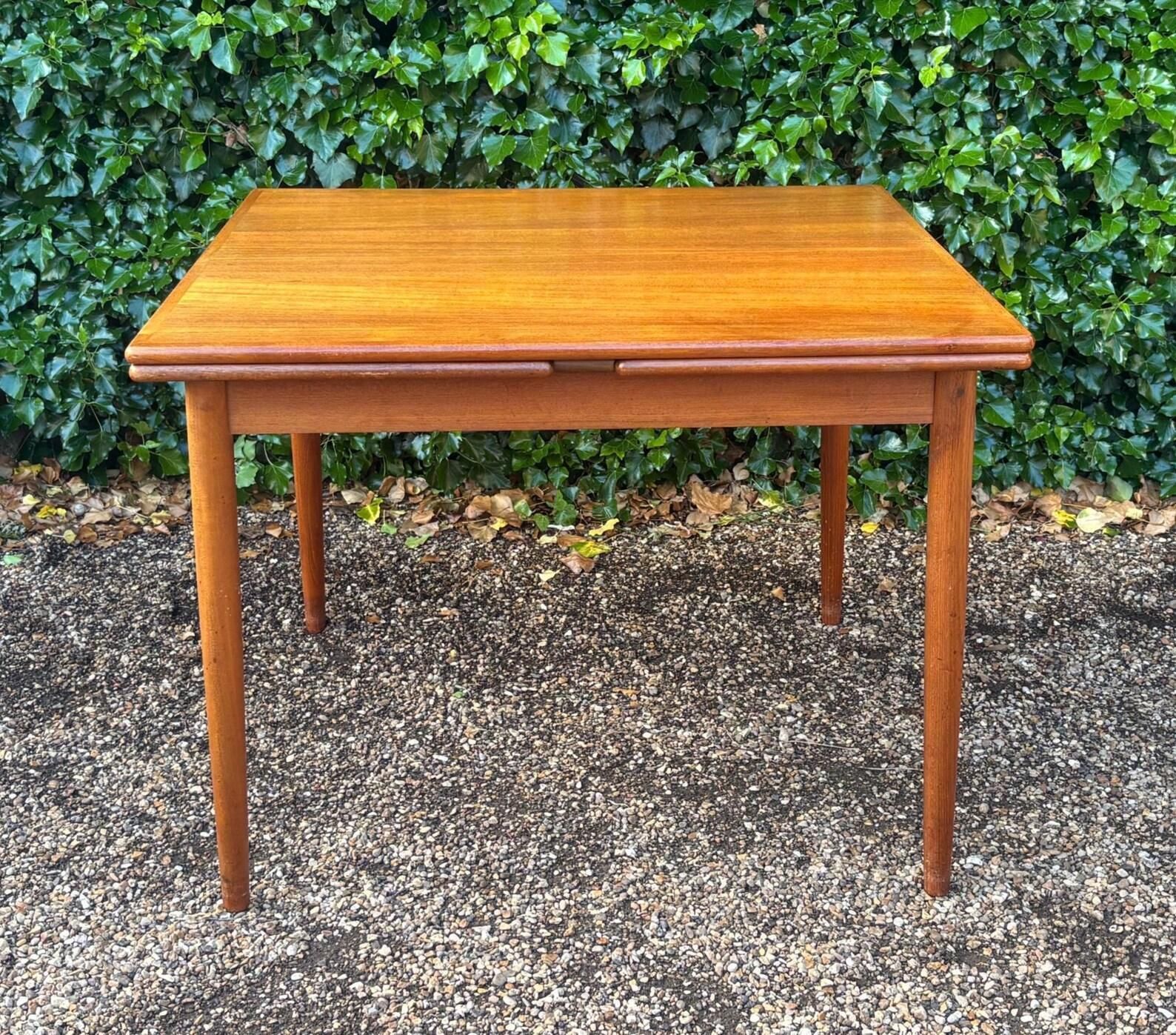 Danish Mid Century Extending Dining Table photo for sale