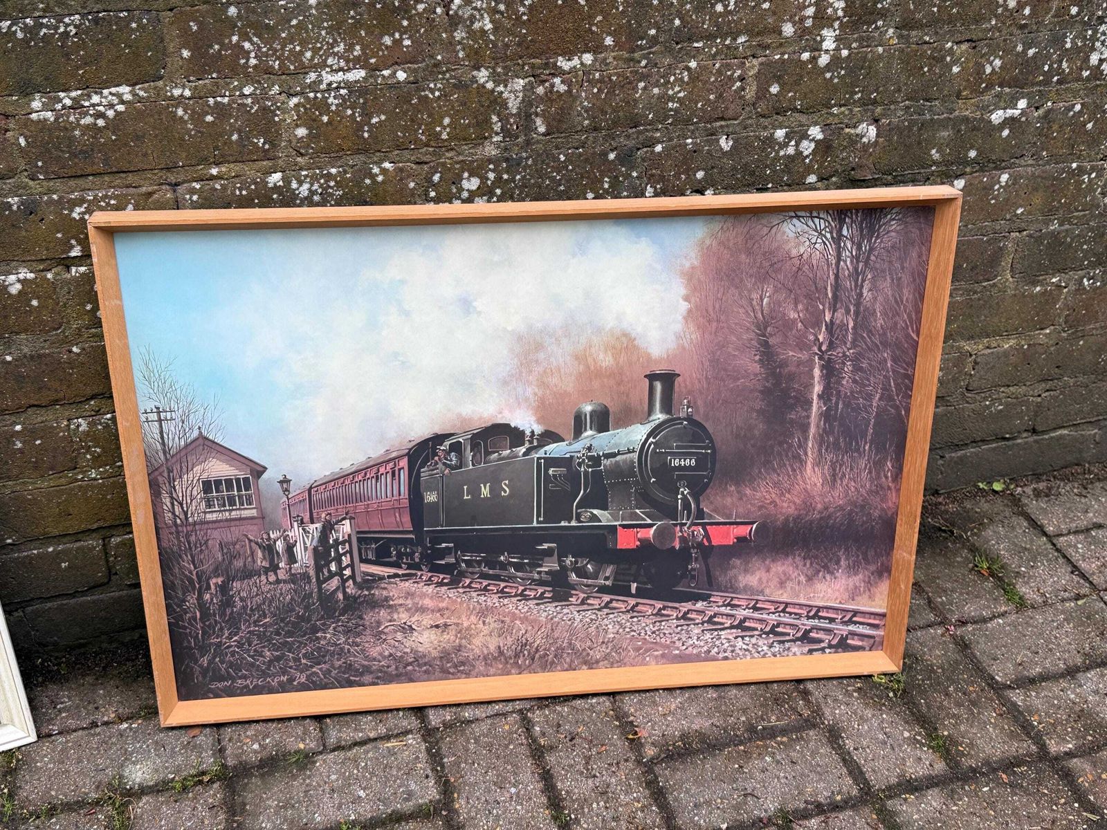 Retro Set Of Three Large Vintage Steam Train Railway Prints Framed   2 X Breckon And 1 X Hawkins photo Art