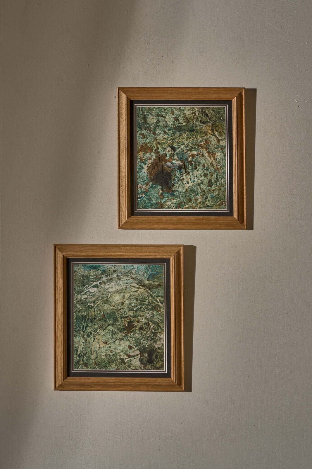 Pair Of Original Mixed Media Abstract Paintings By Philip Wiseman