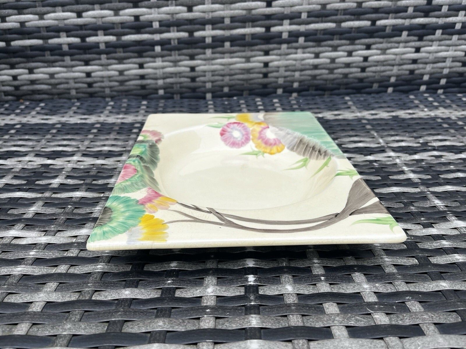 65.0 C1934 Art Deco Clarice Cliff Pottery Aurea Pattern 10.75" Biarritz Plate Dish photo