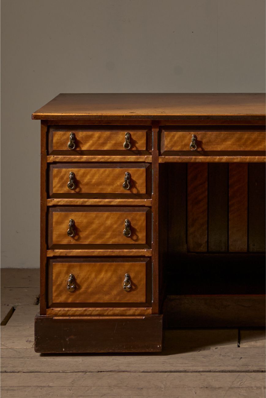 19th Century Aesthetic Movement Satin Wood And Mahogany Desk photo furniture