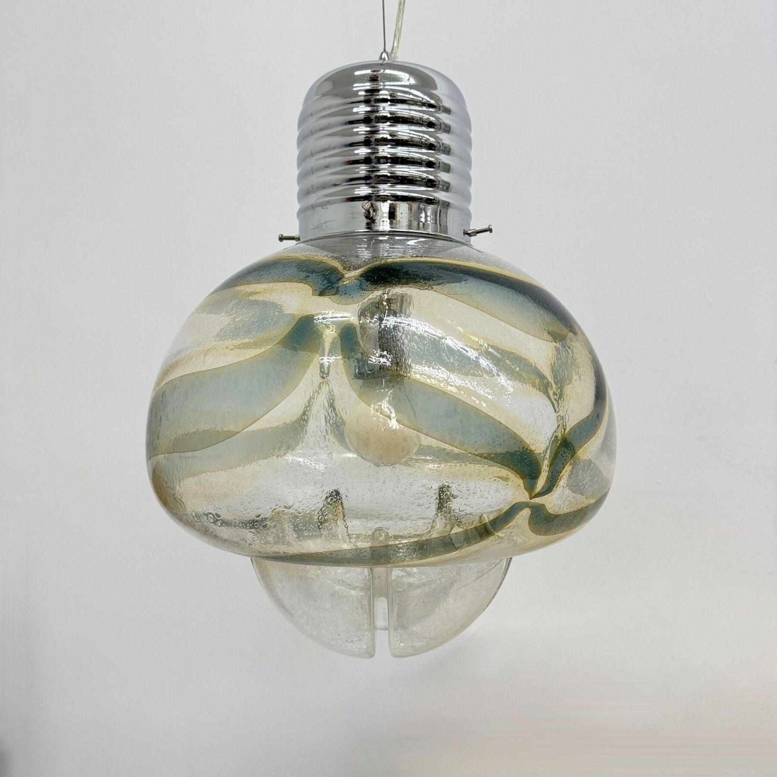 photo vinterior Large Mazzega Glass Hanging Lamp , 1970s , Italy