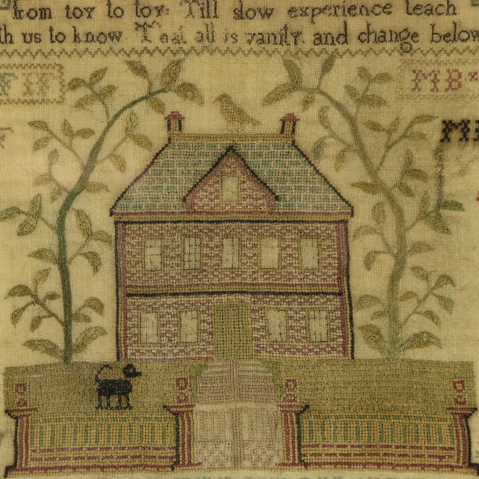 Antiek Schots borduurwerk, 1781, door Betty Ferguson photo vintage
