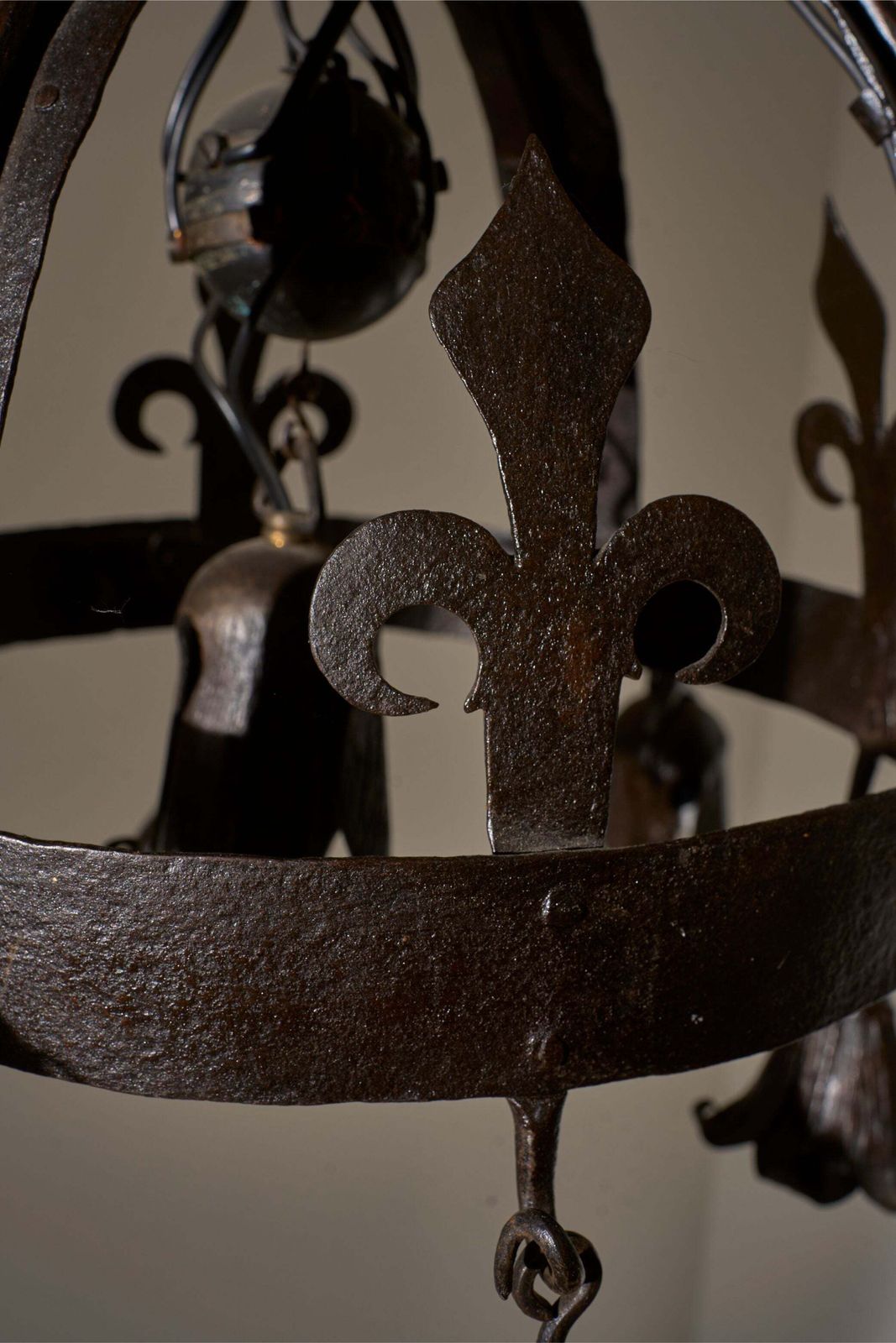 Early 20th Century Estate Made Blacksmith Hanging Light photo 1030.0