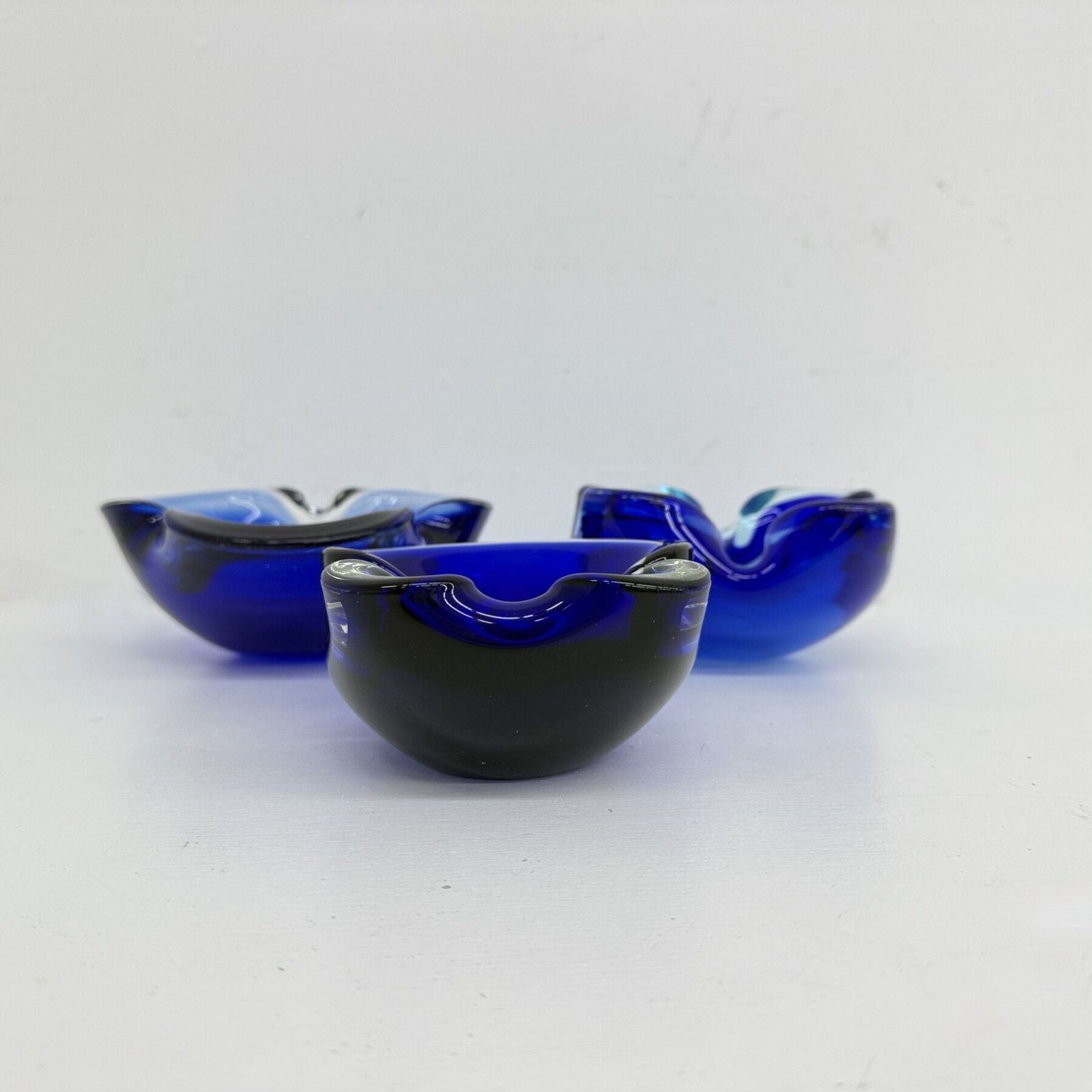 Mid Century Design Set Of 6 Blue Murano Glass Bowls, 1970’s photo Home Decor