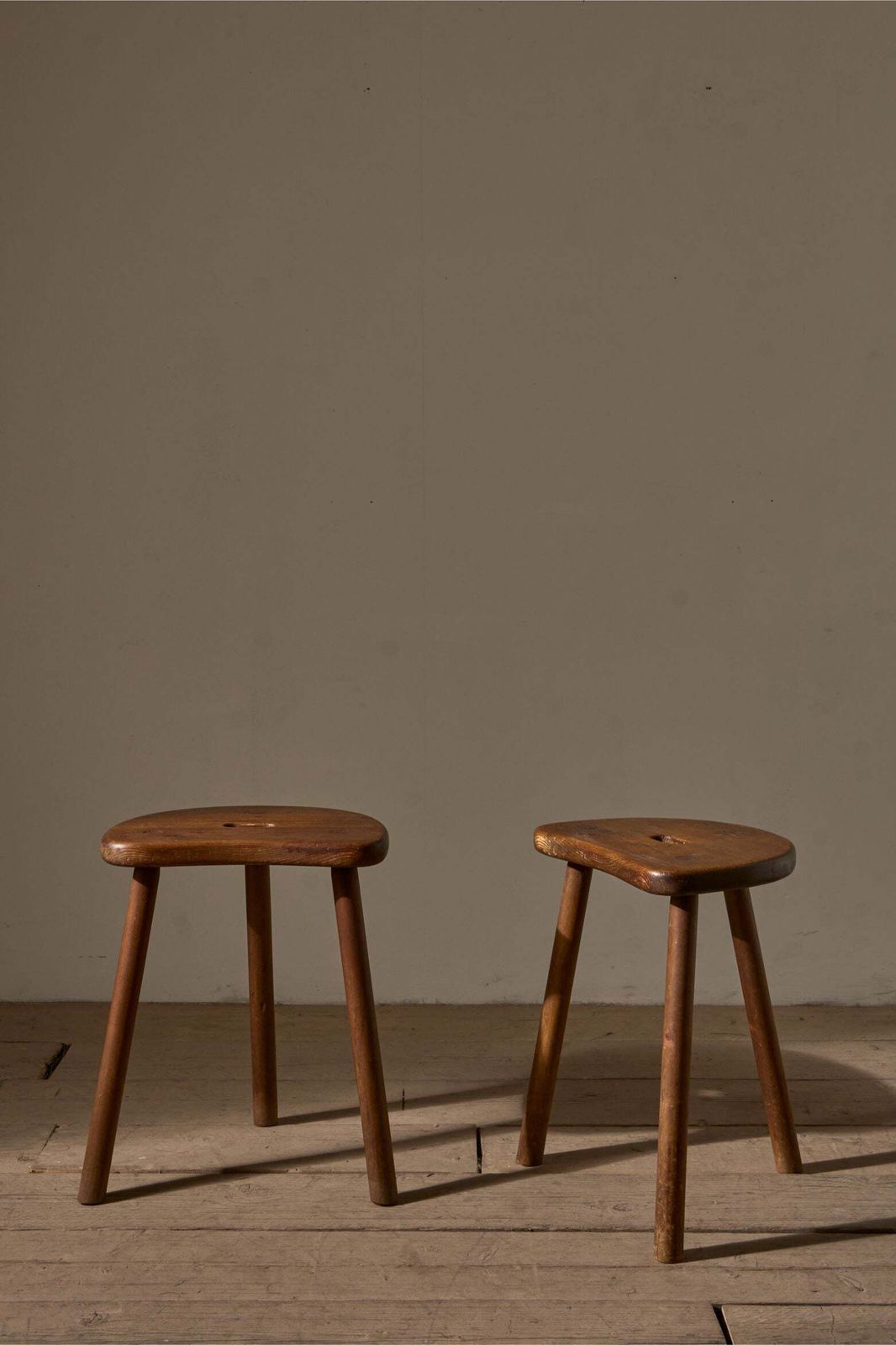 Pair Of 19th Century Pine Vernacular Stools