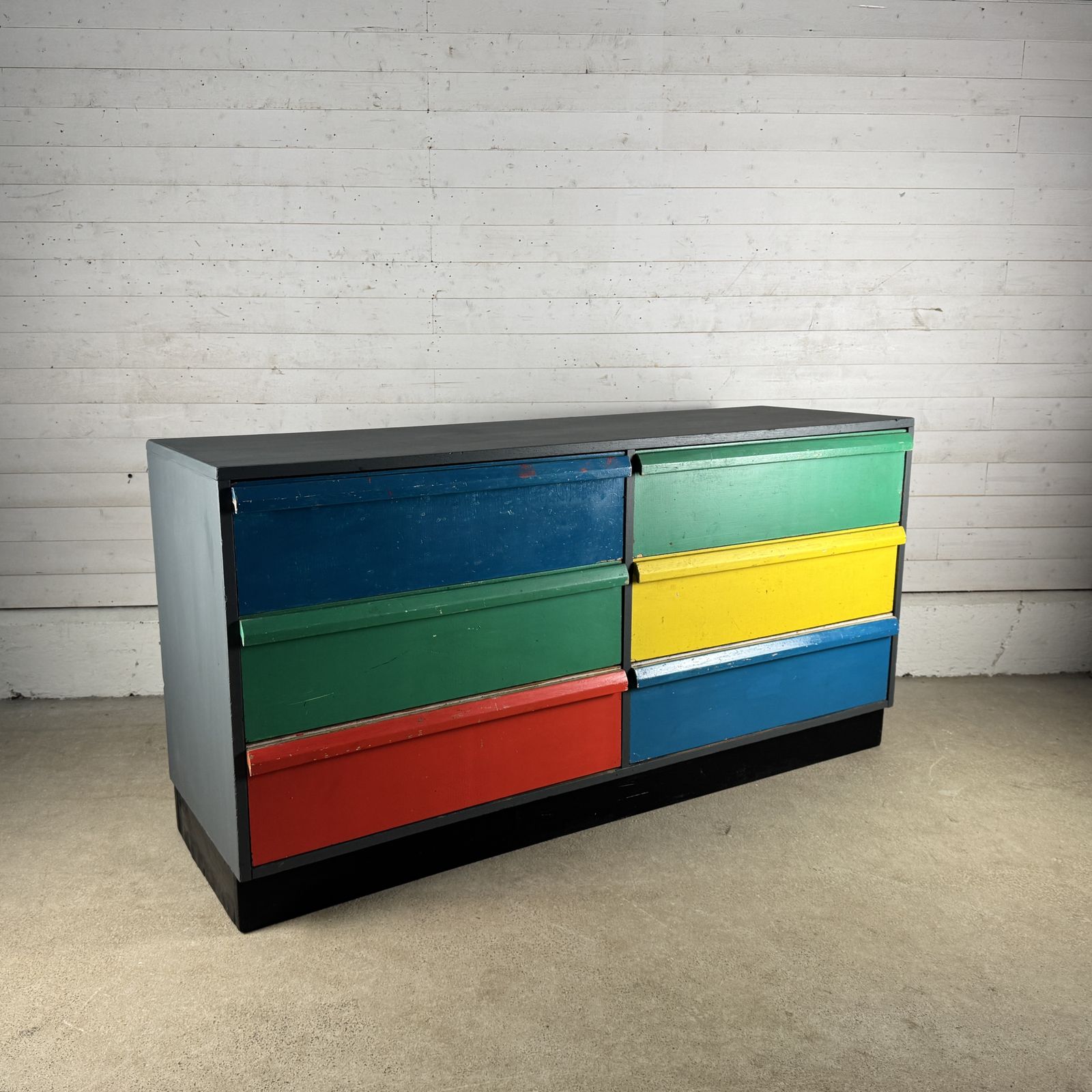 Vintage Painted School Drawers Unit photo furniture