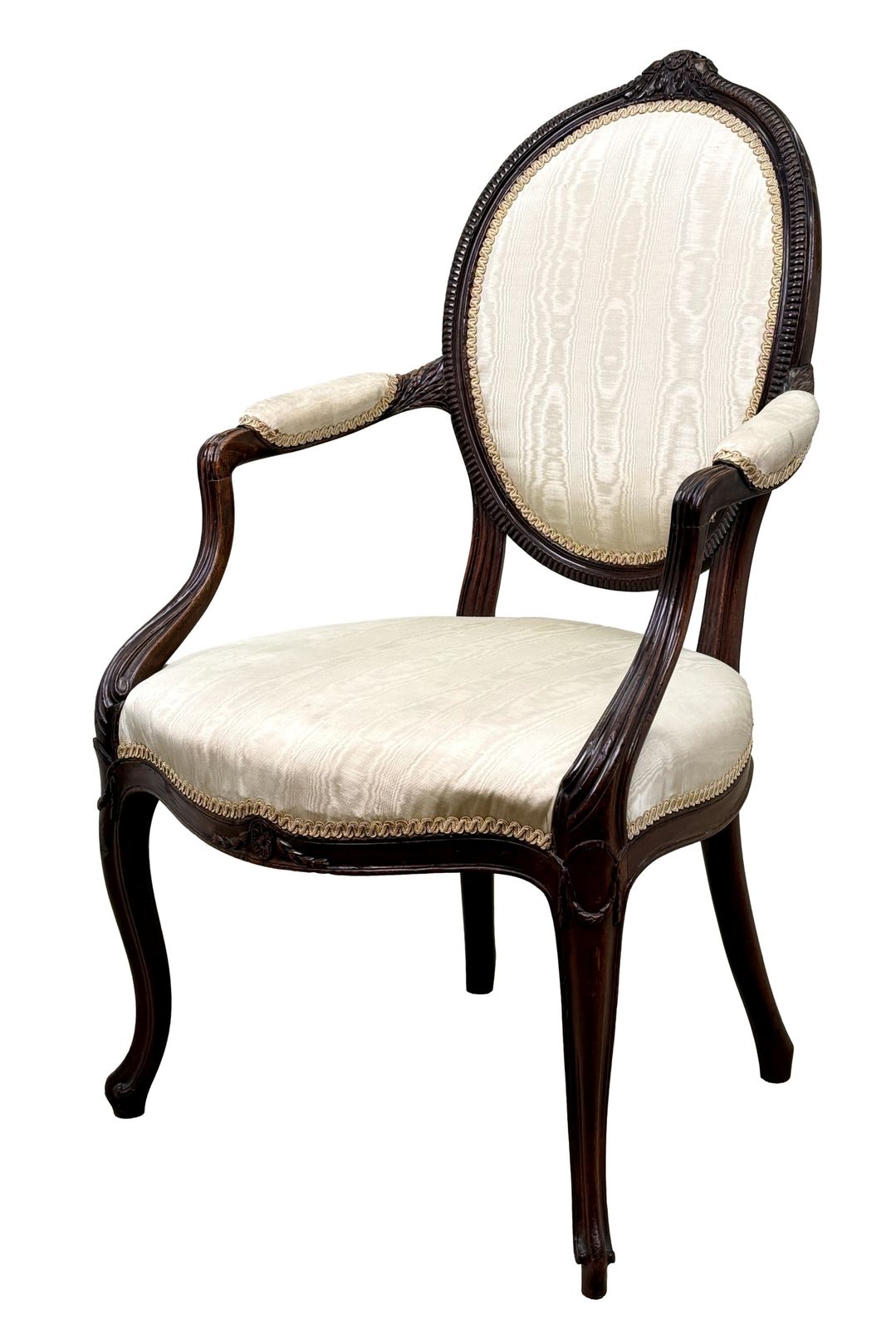 Georgian 18th Century English Hepplewhite Mahogany Salon Chair (England, Circa 1780)
